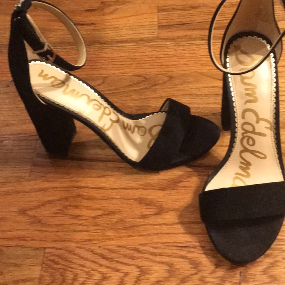 Sam Edelman Yaro Black Suede Block Heel Sandal